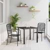 vidaXL Garden Dining Set 3 pcs Black Powder-Coated Steel