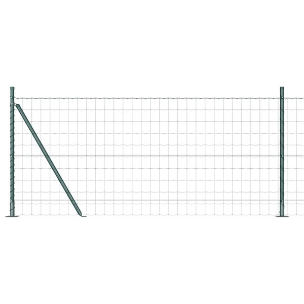 vidaXL Fence with Post Green 0.8 x 25 m Steel and PVC