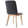 vidaXL Dining Chairs 4 pcs Grey Fabric and Solid Oak Wood