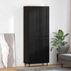 vidaXL Highboard 2 pcs Black Oak Engineered Wood