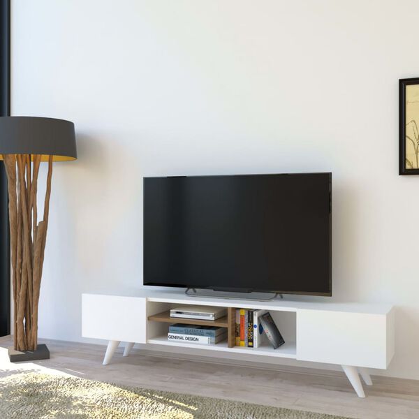 Homemania TV Stand Dore 160x29.7x40.6 cm White and Walnut