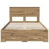 vidaXL Bed Frame with Drawer Artisan Oak 120 x 190 cm Engineered Wood