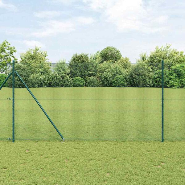 vidaXL Fence Post Green 25 x 1.5 m (19 x 19 mm mesh) Steel