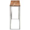 vidaXL Console Table Silver Stainless Steel and Solid Wood Acacia