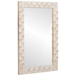vidaXL Bathroom Mirror White Wash Finish 50 x 70 x 2.5 cm
