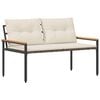 vidaXL Outdoor Bench 2 -Seater 116 x 67.5 x 72 cm Poly Rattan