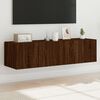 vidaXL TV Wall Cabinets with LED Lights 2 pcs Brown Oak 60x35x31 cm