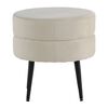 Venture Home Pouffe Pot 40x40x40 cm Velvet Black and Light Beige