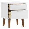 vidaXL Bedside Cabinet MOLDE White 40x35x48 cm Solid Wood Pine