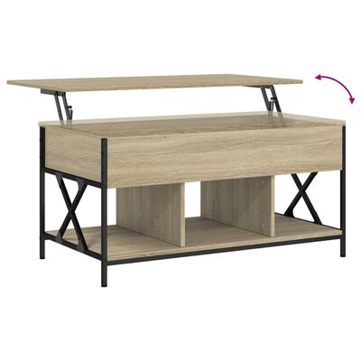 vidaXL Coffee Table Sonoma Oak 100x55x50 cm Engineered Wood and Metal