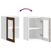 vidaXL Kitchen Wall Cabinet with Glass Door Porto Smoked Oak