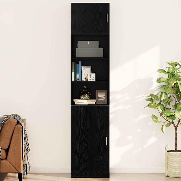 vidaXL Wall Cabinet Black oak 50 x 42.5 x 40 cm Engineered wood
