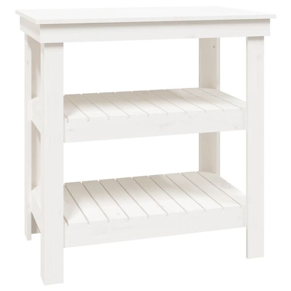 vidaXL Work Bench White 78.5x50x80 cm Solid Wood Pine