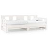 vidaXL Pull-out Day Bed without Mattress White Solid Wood Pine 2x cm
