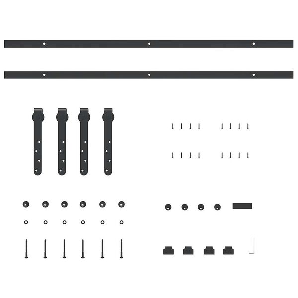 vidaXL&nbsp;Sliding Cabinet Door Kit 183 cm Carbon Steel