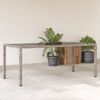 vidaXL Garden Table with Glass Top Grey 190x90x75 cm Poly Rattan