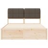 vidaXL Bed Frame with Upholstered Headboard Taupe 140 x 190 cm