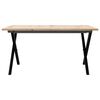 vidaXL Coffee Table X-Frame 80x80x45 cm Solid Wood Pine and Steel