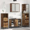 vidaXL Bathroom Furniture Set with Door 4 pcs Old Wood Engineered Wood