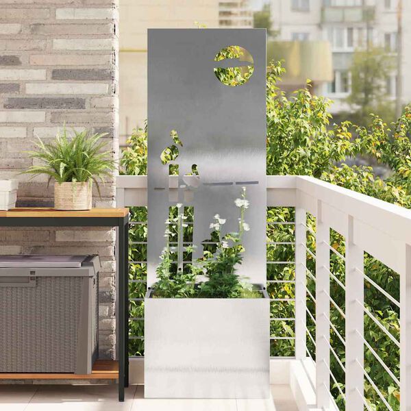 vidaXL Garden Privacy Screen Sliver 50 x 140 cm Stainless steel