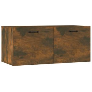 vidaXL Wall Cabinet Smoked Oak 80x36.5x35 cm Engineered Wood