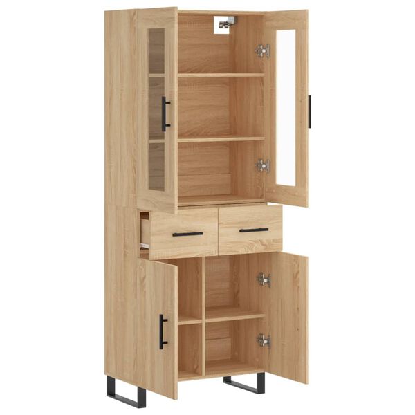 vidaXL Highboard Sonoma Oak 69.5x34x180 cm Engineered Wood