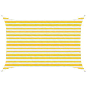 vidaXL Sunshade Sail Yellow and White 2 x 3 m HDPE