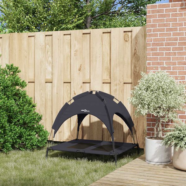 vidaXL Dog Bed Folding Manual Black 92 x 77 x 82.5 cm Steel