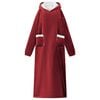 vidaXL Blanket Hoodie Bordeaux Red L Fleece and Flannel