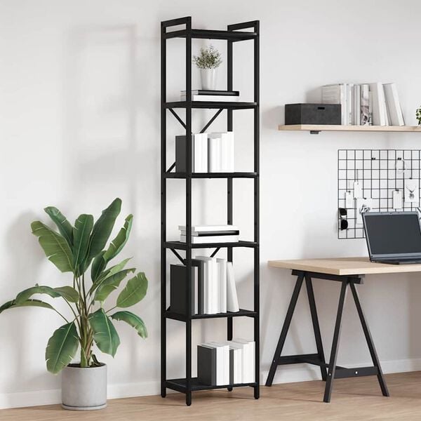 vidaXL Bookshelf Black Oak 40 x 30 x 189.5 cm Engineered Wood