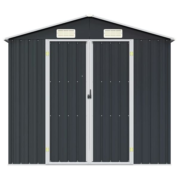 vidaXL Garden Shed Anthracite 205x129x183 cm Galvanised Steel