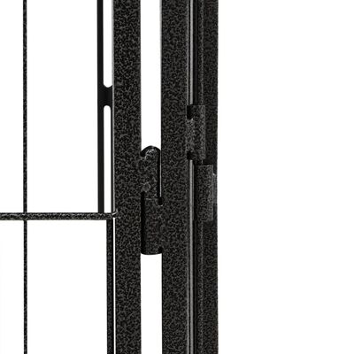 vidaXL 16-Panel Dog Playpen Black 100x50 cm Powder-coated Steel