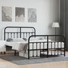 vidaXL Metal Bed Frame without Mattress with Footboard Black 140x200cm