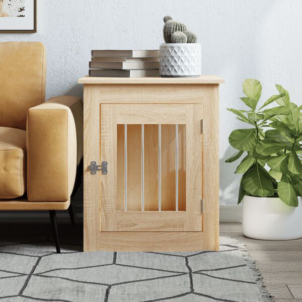 vidaXL Dog Crate Furniture Sonoma Oak 55x75x65 cm Engineered Wood