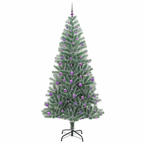 vidaXL Artificial Christmas Tree Snow Flocked with LED Light 240 cm