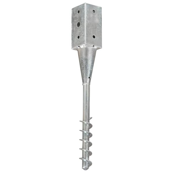 vidaXL Ground Spikes 6 pcs Silver 7x7x56 cm Galvanised Steel