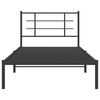 vidaXL Metal Bed Frame without Mattress with Headboard Black 107x203cm