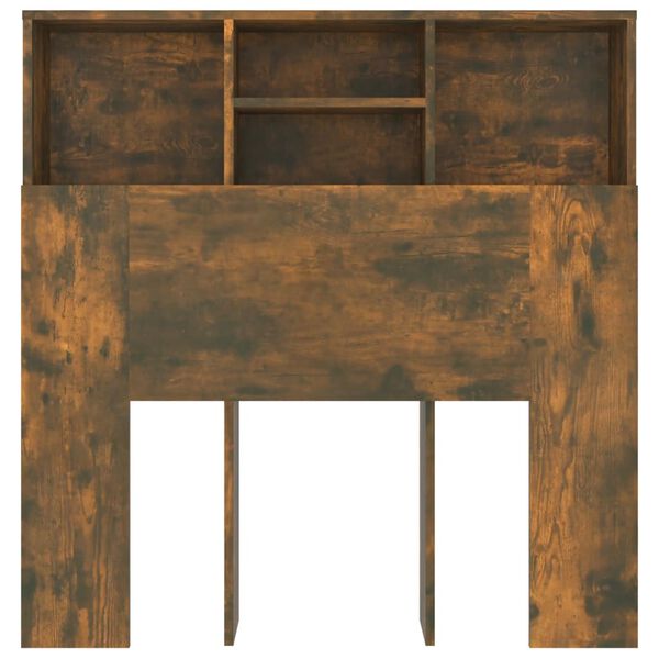 vidaXL Headboard Cabinet Smoked Oak 100x19x103.5 cm