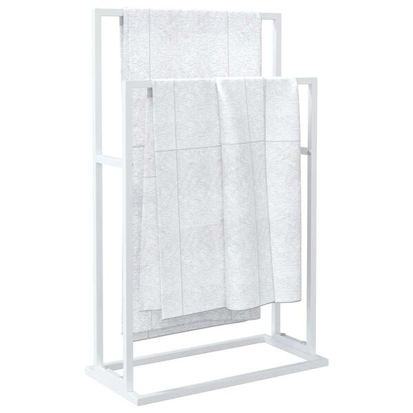 vidaXL Freestanding Towel Rack White 48x24x78.5 cm Iron