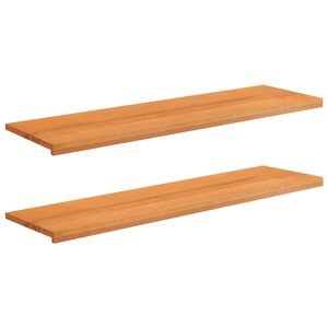 vidaXL Window Sills 2 pcs Light Brown 140 x 40 x 2 cm Solid Beech Wood