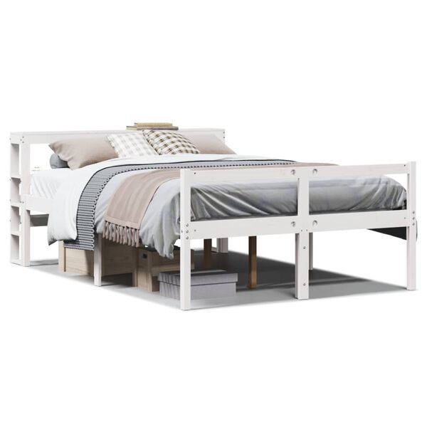 vidaXL Senior Bed with Headboard without Mattress White 120x200 cm