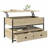 vidaXL Coffee Table Sonoma Oak 85x50x50 cm Engineered Wood and Metal