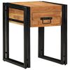 vidaXL End Table Brown and Black 40 x 40 x 50 cm Solid Acacia Wood