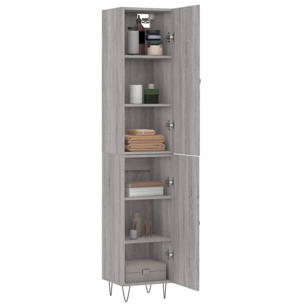 vidaXL Highboard Grey Sonoma 34.5x34x180 cm Engineered Wood