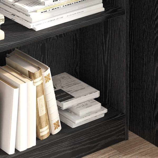 vidaXL Bookshelf Black Oak 80 x 24 x 109 cm Engineered Wood