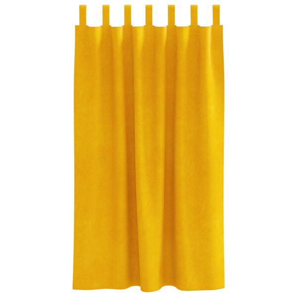 vidaXL Blackout Curtains 2 pcs Mustard Yellow 140 x 175 cm Velvet