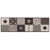 vidaXL Kitchen Rug Grey Stars 150 x 45 cm 100% Polyamide Washable