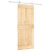 vidaXL Sliding Door Natural and White 85 x 210 cm Solid Pine Wood