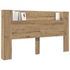 vidaXL Headboard Cabinet with LED Artisian Oak 180 x 16.5 x 103.5 cm