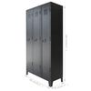 vidaXL Locker Cabinet Metal Industrial Style 90x45x180 cm